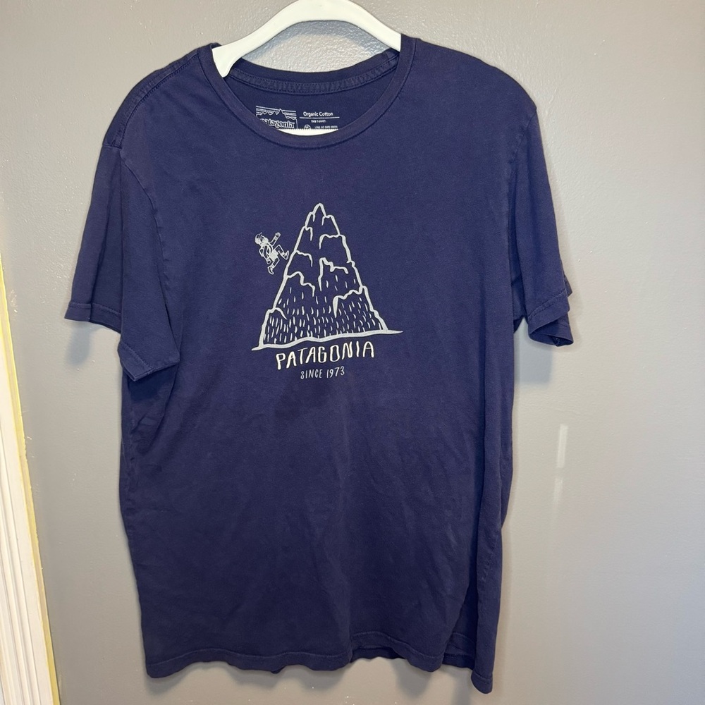 Men’s Patagonia Hoofin It Organic T-Shirt In Blue Slim Fit  - Large